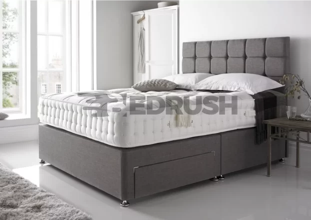 Grey Linen Look Divan Bed